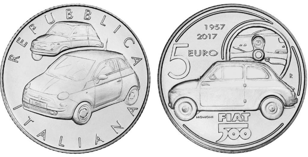 В Италии появилась монета в честь Fiat 500